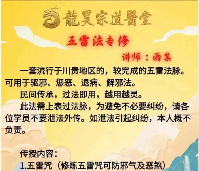 龙昊宗 雨集 五雷针法课程视频一集+文档法本插图