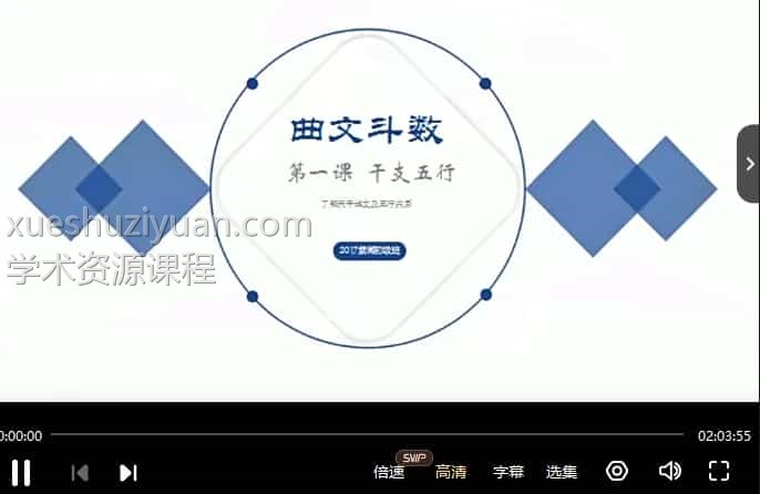 曲文紫微 曲文紫薇斗数初阶课程视频17集 百度网盘下载插图