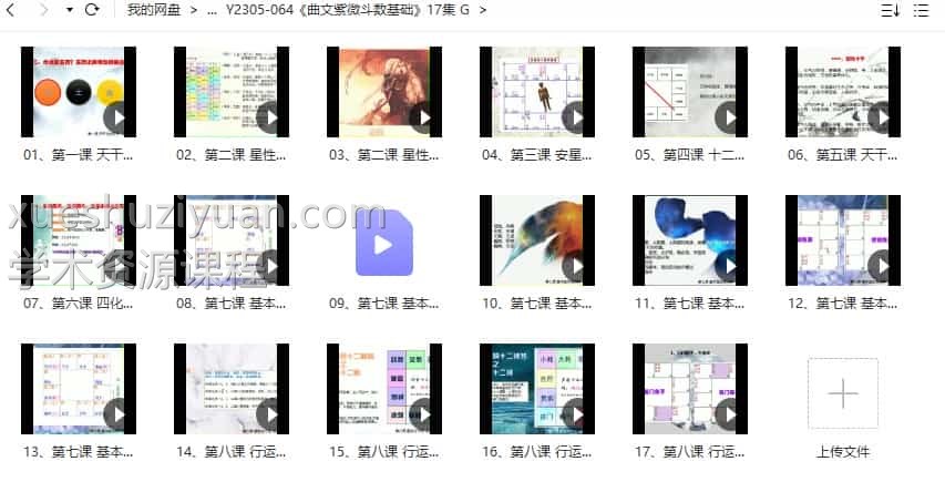 曲文紫微 曲文紫薇斗数初阶课程视频17集 百度网盘下载插图1