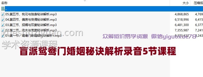 盲派鸳鸯门婚姻秘诀解析录音5节课程插图