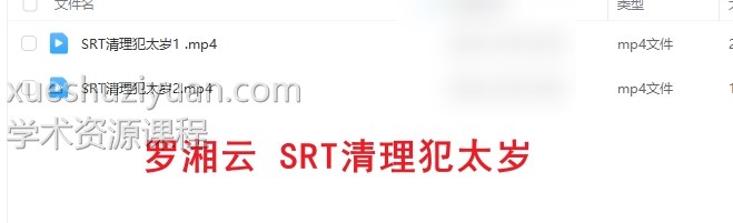 罗湘云 SRT清理犯太岁视频课程插图